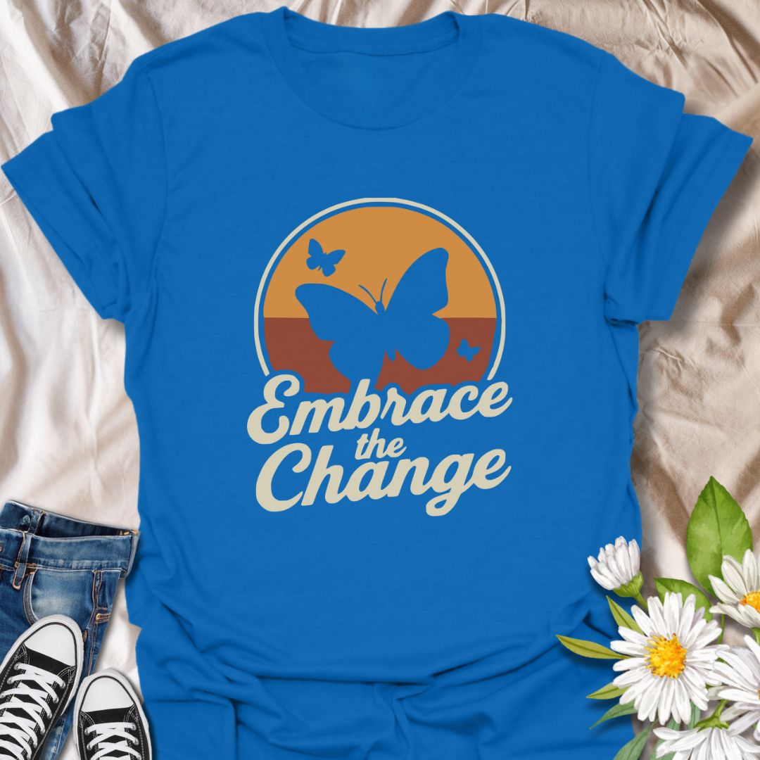 Celebrate growth, resilience, and transformation with this inspiring "Embrace the Change" butterfly t-shirt. Featuring a bold retro-style butterfly silhouette with uplifting typography, this motivational design is perfect for anyone on a journey of self-improvement, healing, or personal transformation. A thoughtful gift for life coaches, therapists, teachers, students, or free spirits who embrace change with courage and grace.