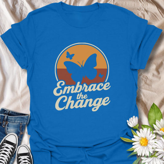 Celebrate growth, resilience, and transformation with this inspiring "Embrace the Change" butterfly t-shirt. Featuring a bold retro-style butterfly silhouette with uplifting typography, this motivational design is perfect for anyone on a journey of self-improvement, healing, or personal transformation. A thoughtful gift for life coaches, therapists, teachers, students, or free spirits who embrace change with courage and grace.