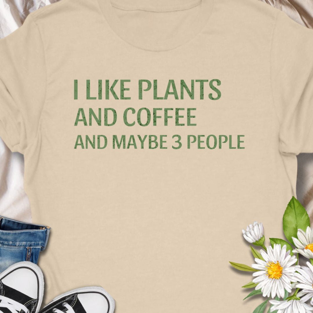 Show off your love for greenery, caffeine, and selective socializing with this hilarious “I Like Plants and Coffee and Maybe 3 People” t-shirt. It’s the perfect shirt for introverted plant moms and dads who value peace, pots, and a good brew. Great gift idea for gardeners with a sense of humor!