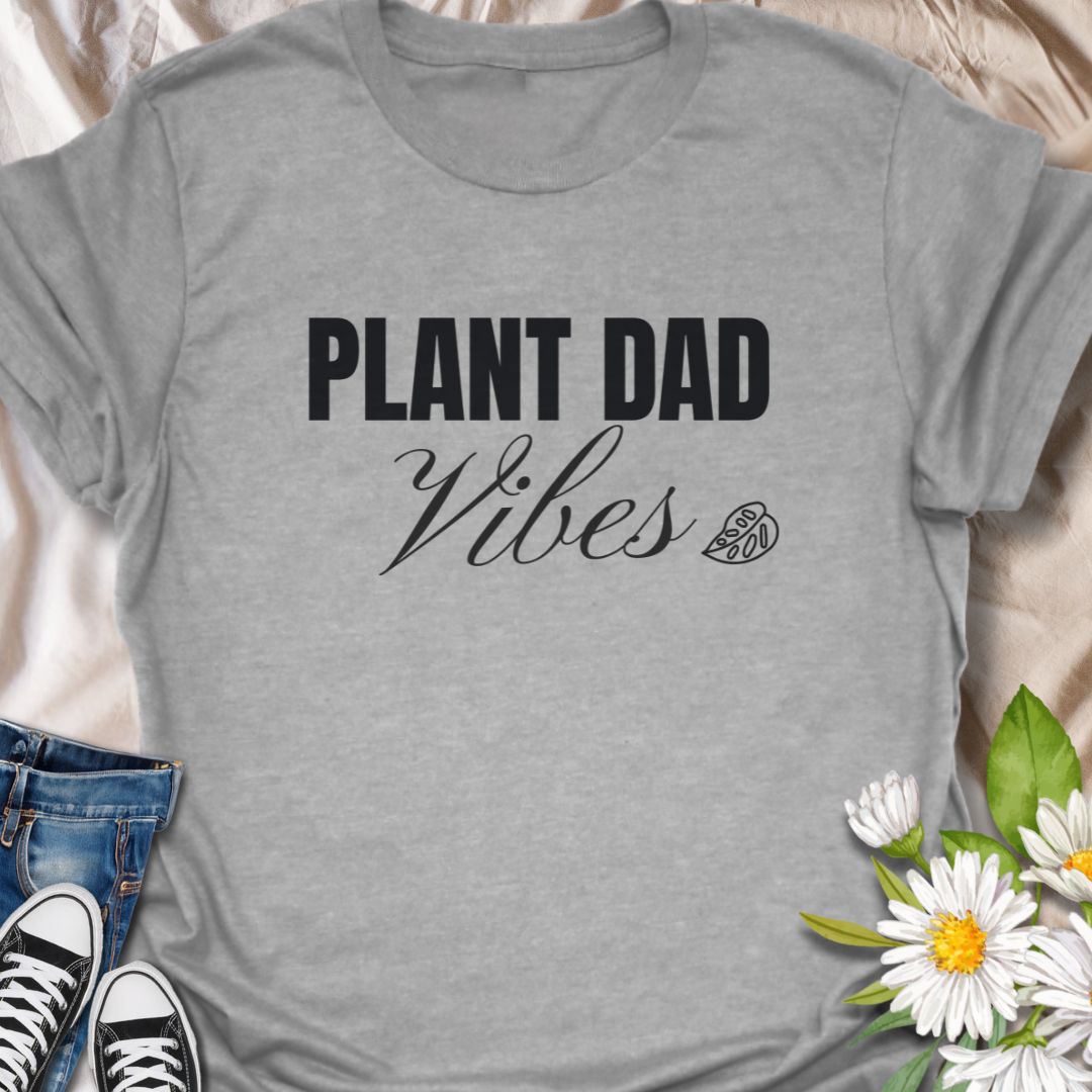 Show off your love for greenery and good vibes with this stylish “Plant Dad Vibes” t-shirt. Perfect for houseplant enthusiasts, indoor jungle dads, or plant-obsessed guys who proudly care for their leafy companions. A great gift for plant dads, garden lovers, and urban growers alike.
