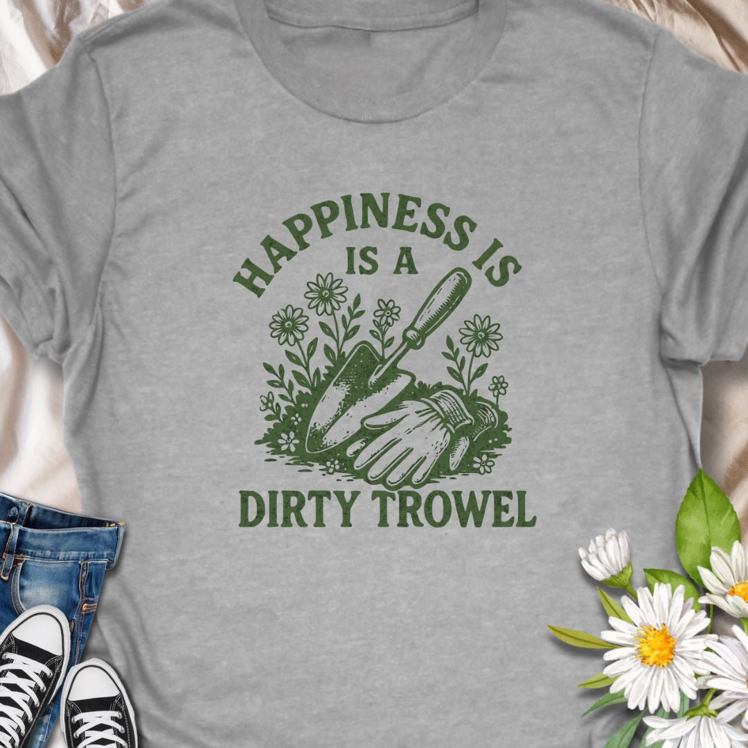 For those who find joy in the soil! This "Happiness Is a Dirty Trowel" shirt is perfect for gardeners who know that a bit of dirt brings a lot of happiness.  ideal tee for gardeners who measure joy in turned soil and sun-warmed leaves with a vintage-style botanical graphic.