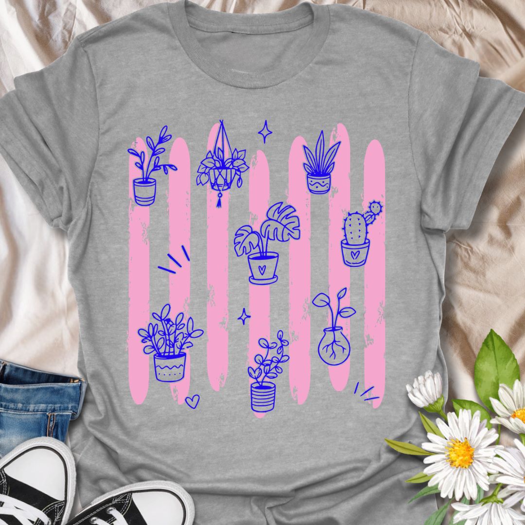 Colorful Plant Doodles T-Shirt