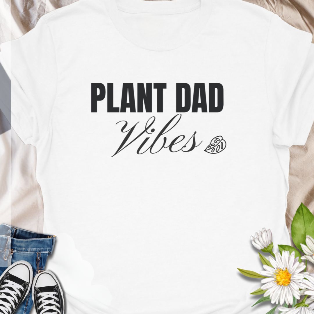 Show off your love for greenery and good vibes with this stylish “Plant Dad Vibes” t-shirt. Perfect for houseplant enthusiasts, indoor jungle dads, or plant-obsessed guys who proudly care for their leafy companions. A great gift for plant dads, garden lovers, and urban growers alike.