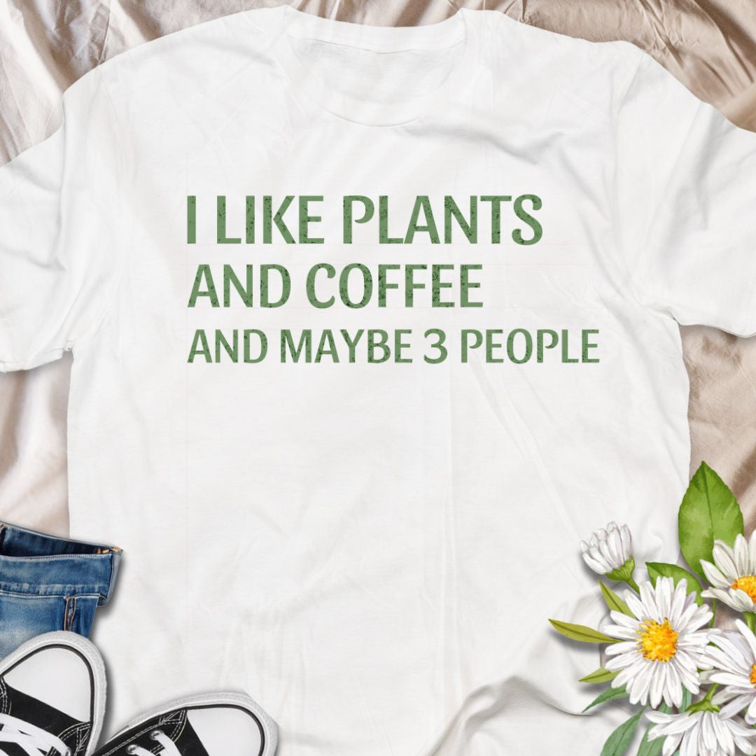 Show off your love for greenery, caffeine, and selective socializing with this hilarious “I Like Plants and Coffee and Maybe 3 People” t-shirt. It’s the perfect shirt for introverted plant moms and dads who value peace, pots, and a good brew. Great gift idea for gardeners with a sense of humor!