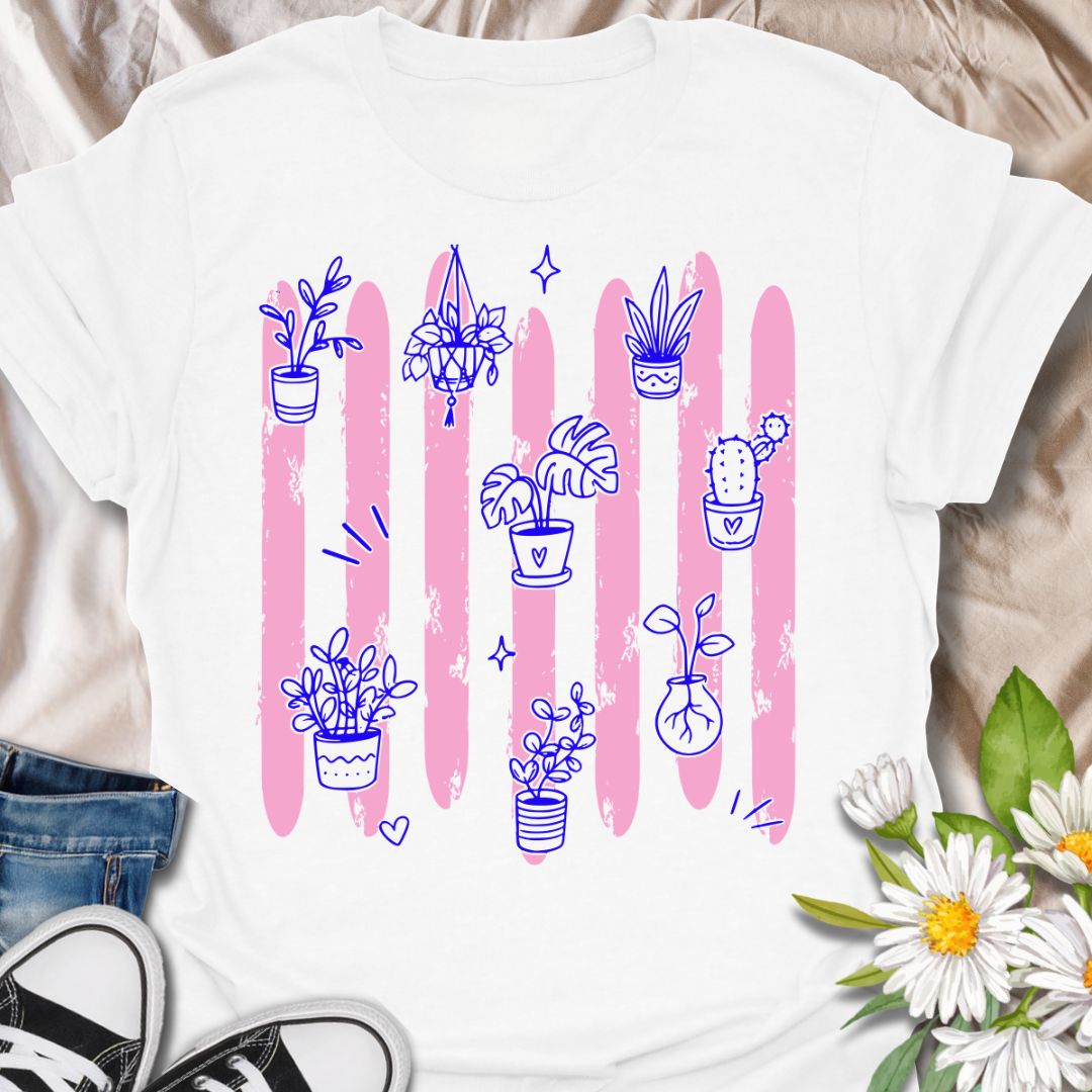 Colorful Plant Doodles T-Shirt