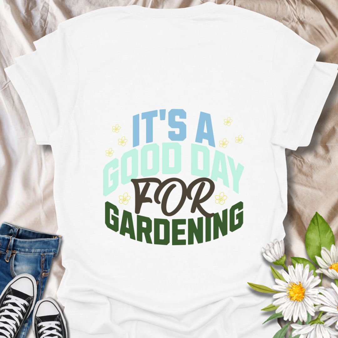 Brighten up your day with this “It’s a Good Day for Gardening” t-shirt. Whether you're planting, pruning, or just soaking in the sun, this vibrant graphic tee is perfect for garden enthusiasts who love making the most of every day outdoors.